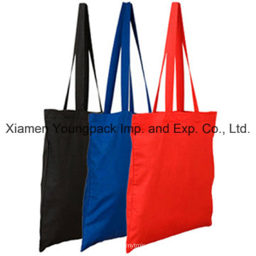 Promotional Dyed Colored Long Handle Cotton Canvas Bag for Shopping